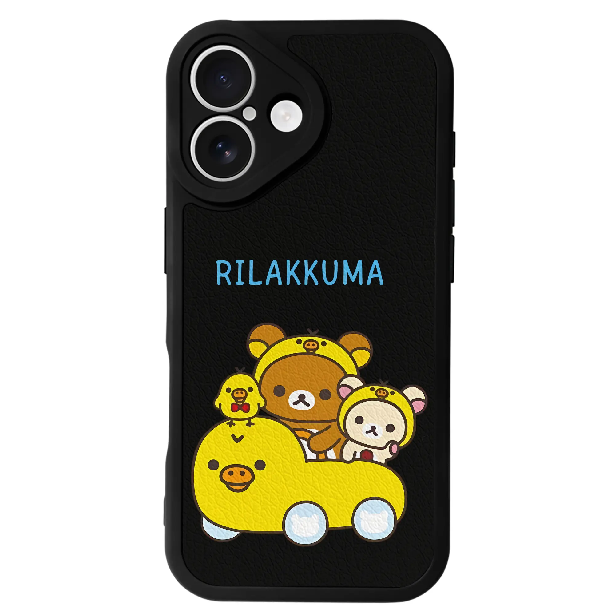 リラックマ (Rilakkuma) グッズ キイロイトリ (Kiiroitori) - IPhone 16シリーズ対応 ・ シリコンスマホケース ・ レザー調 ・ 高精度フィット ・ 耐衝撃 ・ ワイヤレス充電対応 ・ 精密カット